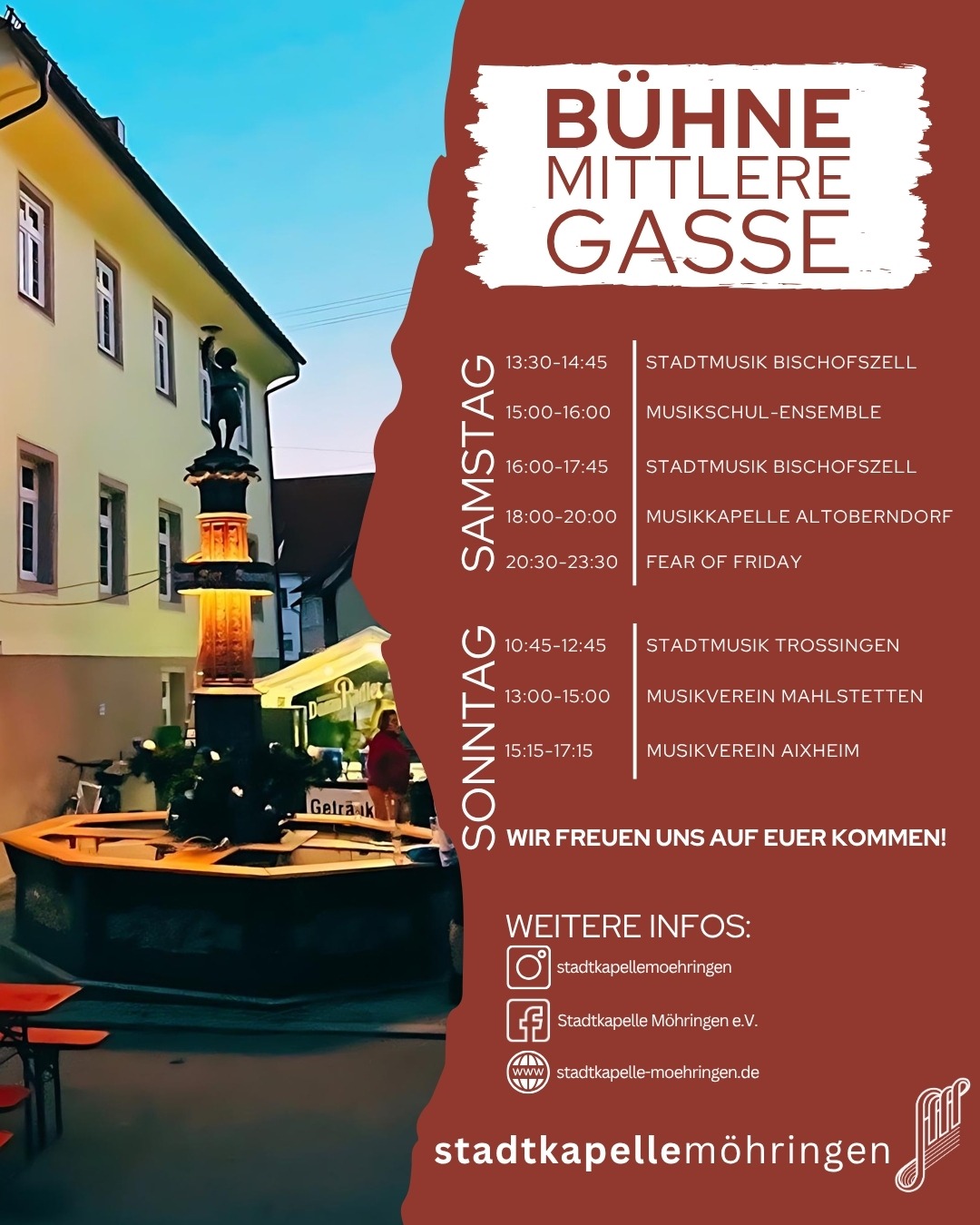Programm Mittlere Gasse beim Städtlefest Möhringen 2026